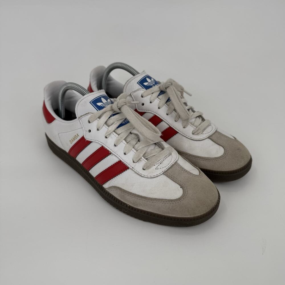 adidas Originals Samba OG Men's Size 8 Shoes White Better Scarlet Red Sneaker